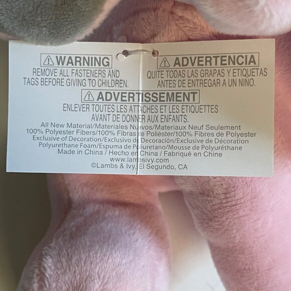 Bedtime Originals NEW W/ TAGS Hazel Pink Plush Elephant Stuffed Animal Baby Toy - Picture 5 of 12